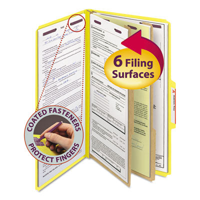 Six-Section Pressboard Classification Folders|Yel