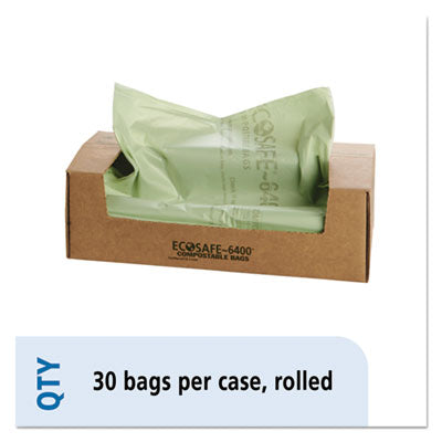 Ecosafe-6400 Bags | 64 Gal, Green, 30/Box