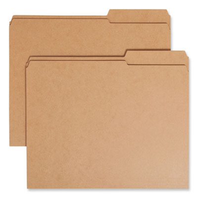 Smead Guide Height Reinforced Heavyweight Kraft File Folder, 2/5-Cut Tabs: Right of Center, Letter, 0.75" Expansion, Brown, 100/Box
