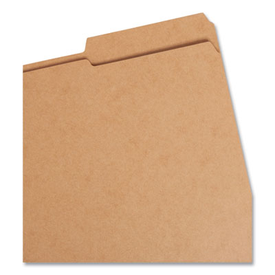 Smead Guide Height Reinforced Heavyweight Kraft File Folder, 2/5-Cut Tabs: Right of Center, Letter, 0.75" Expansion, Brown, 100/Box