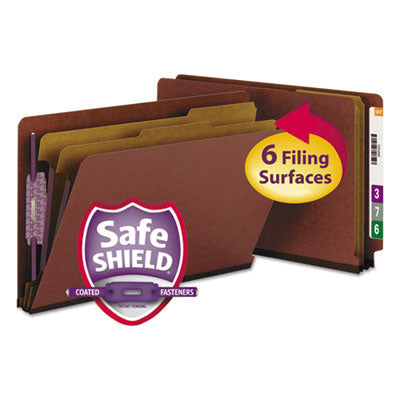 End Tab Pressboard Classification Folders | Red