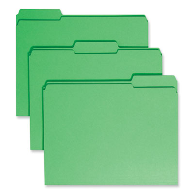Reinforced Top Tab Colored File Folders | Green