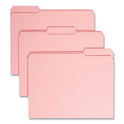 Reinforced Top Tab Colored File Folders | Pink