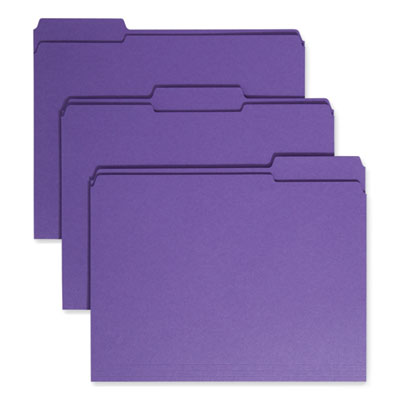 Reinforced Top Tab Colored File Folders | Purple