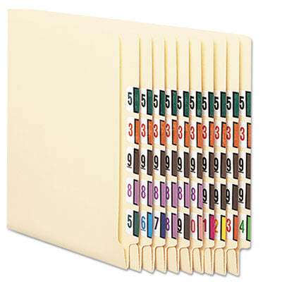 Numerical End Tab File Folder Labels | 10 Rolls