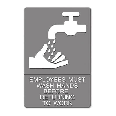Headline Sign Ada Sign, Employees Must Wash Hands