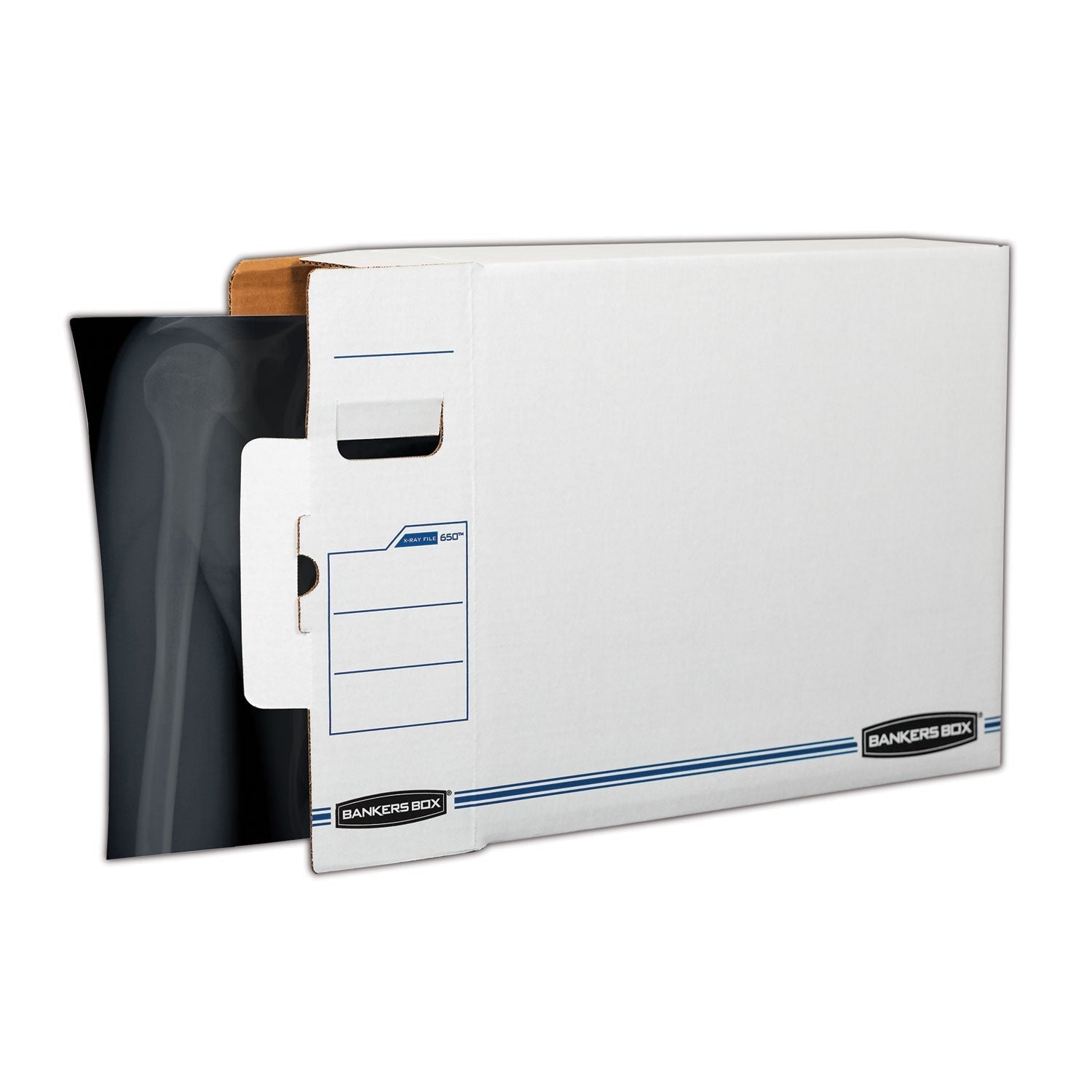 X-Ray Storage Boxes | White/Blue, 6/Carton