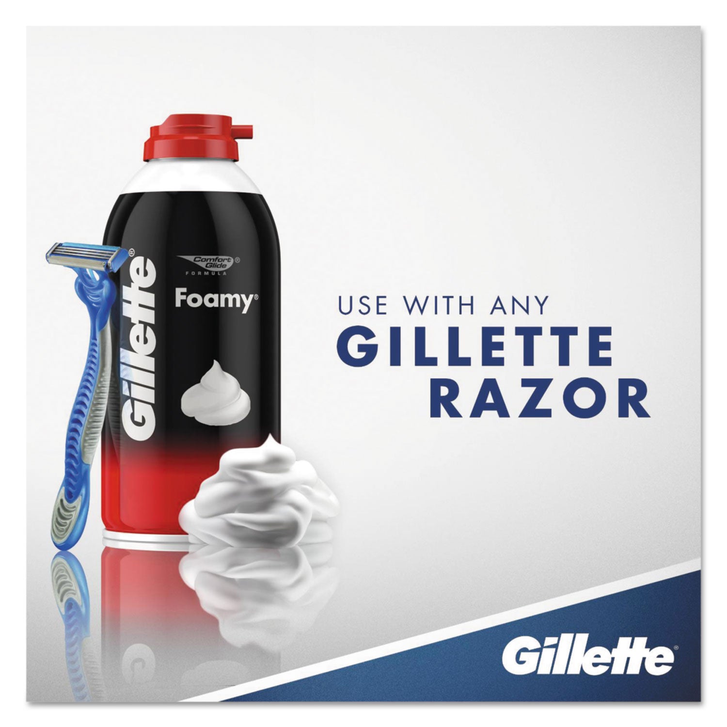 Gillette® Foamy Shave Cream, Original Scent, 2 Oz Aerosol Spray Can, 48/carton