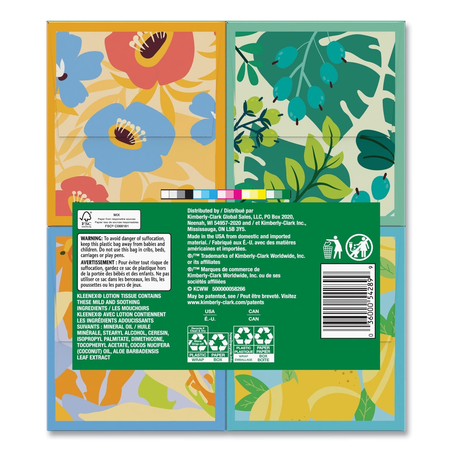 Kleenex® Lotion Facial Tissue, 3-Ply, White, 60 Sheets/Box, 4 Boxes/Pack, 8 Packs/Carton