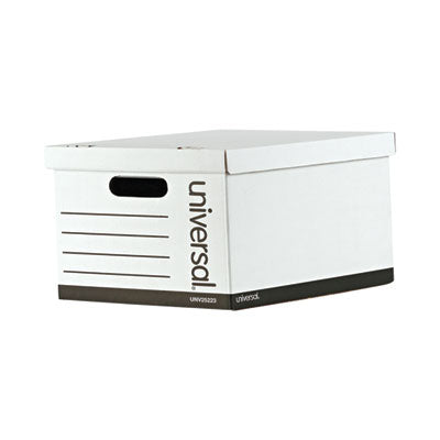 Universal® Basic-Duty Economy Record Storage Boxes, Letter/legal Files, 12" X 15" X 10", White, 10/carton