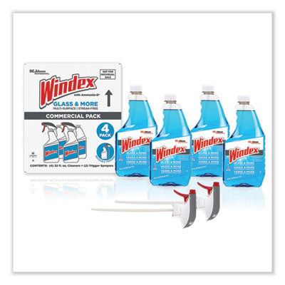 Windex® Original Glass Cleaner, Fresh Scent, 32 Oz Spray Bottle, 4/carton