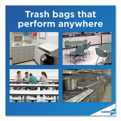 Glad® CloroxPro ForceFlex Tall Kitchen Drawstring Trash Bags, 13 gal, 24 x 27.38, Gray, 100 Bags/Box, 4 Boxes/Carton