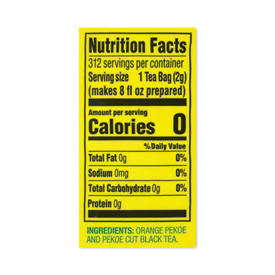 Lipton® Tea Bags, Black, 0.07 oz Bags, 312 Bags/Carton