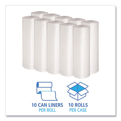 Recycled Low-Density Can Liners | 60 gal, Clear