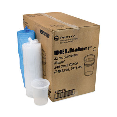 Pactiv Evergreen Newspring DELItainer Microwavable Container, 32 oz, 4.55" Diameter x 5.55" h, Clear, Plastic, 240/Carton - Bloom Skins