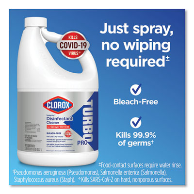 Clorox® Turbo Pro Disinfectant Cleaner For Sprayer Devices, 121 Oz Bottle, 3/carton