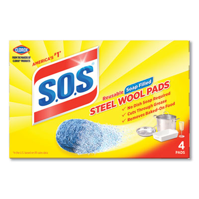 S.O.S. Steel Wool Soap Pad | 4/Box, 24 Boxes