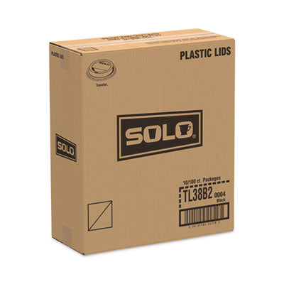 SOLO® Traveler Cappuccino Style Dome Lid, Fits 8 oz Hot Cups, Plastic, Black, 1,000/Carton