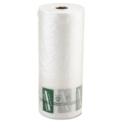 Inteplast Group Produce Bags, Fruits and Veggies - More Matters Labeling, 0.35 mil, 12" x 20", Clear, 875 Bags/Roll, 4 Rolls/Carton