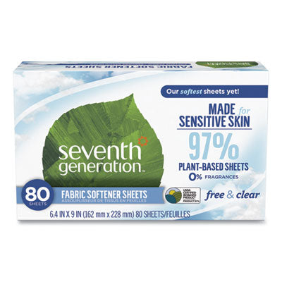 Natural Fabric Softener Sheets | Unscented, 80