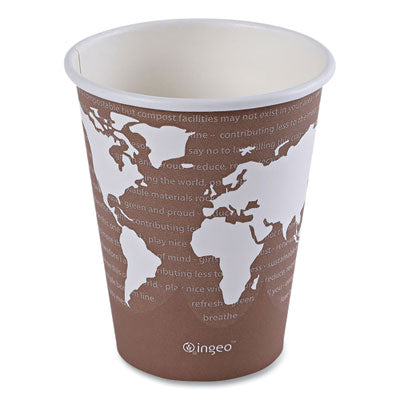 World Art Compostable Hot Cups | 8oz, 50-Pack