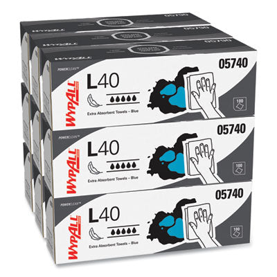WypAll L40 Towels | POP-UP Box, Blue, 100/Box