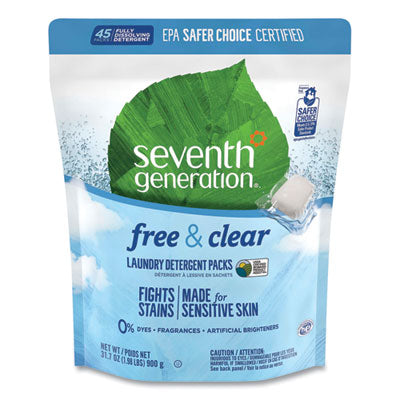Natural Laundry Detergent Packs | Unscented, 45