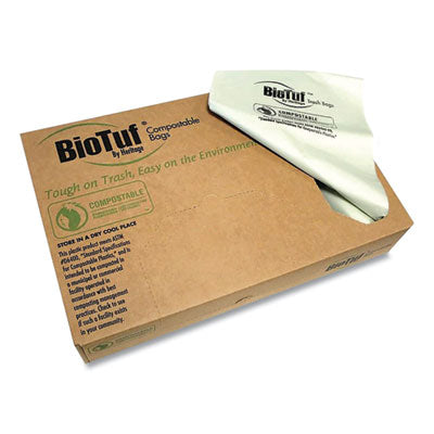Biotuf Compostable Can Liners | 33 Gal, Green