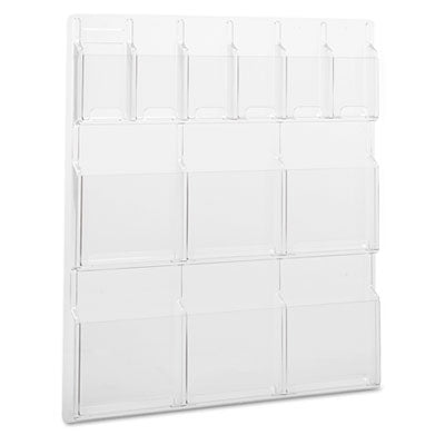 Safco® Reveal Clear Literature Displays, 12 Compartments, 30w X 2d X 34.75h, Clear