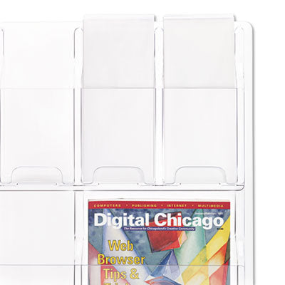 Safco® Reveal Clear Literature Displays, 12 Compartments, 30w X 2d X 34.75h, Clear