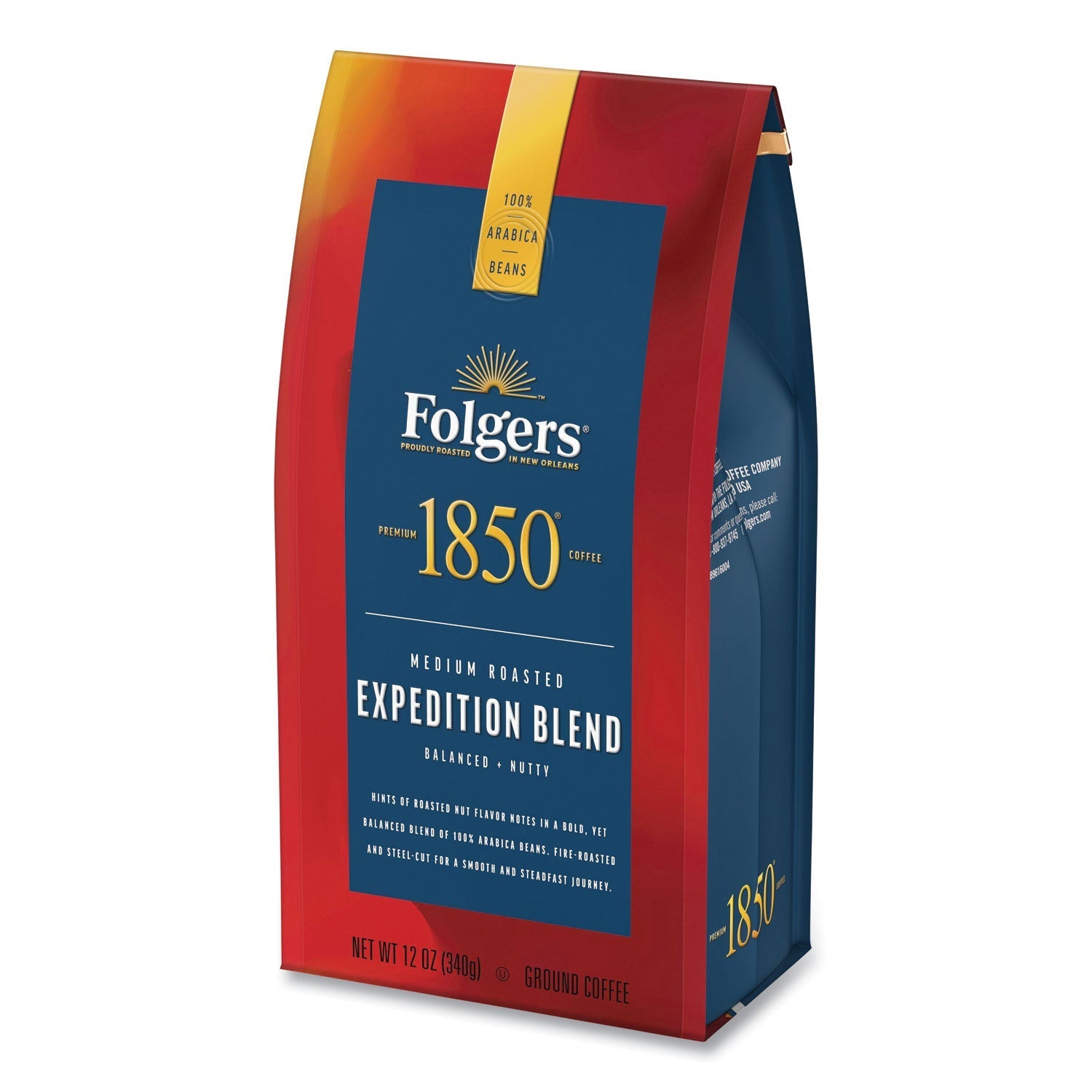 1850 Coffee, Expedition Blend, Medium Roast, Ground, 12 oz Bag - Bloom Skins