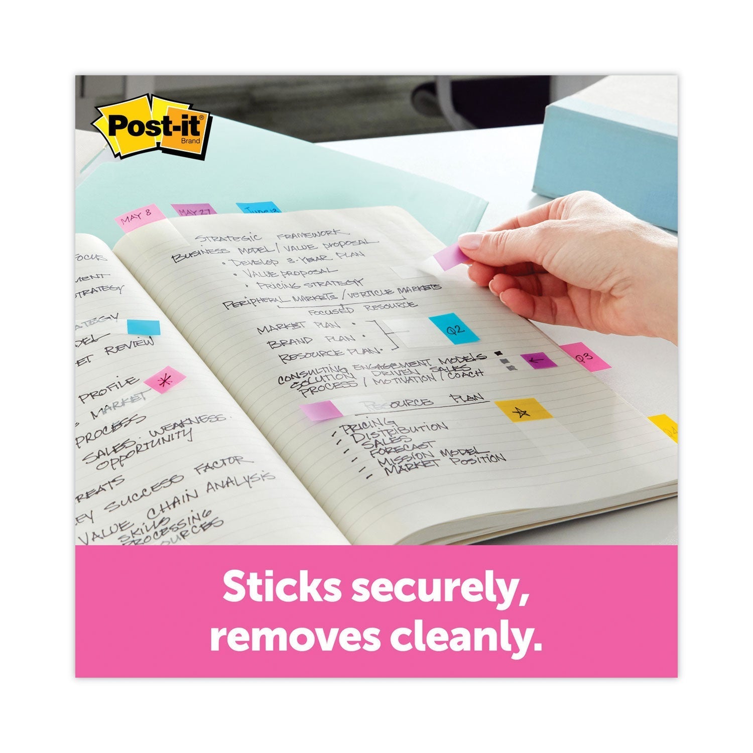 Post-it® Flags Page Flags In Portable Dispenser, Assorted Brights, 5 Dispensers, 20 Flags/color
