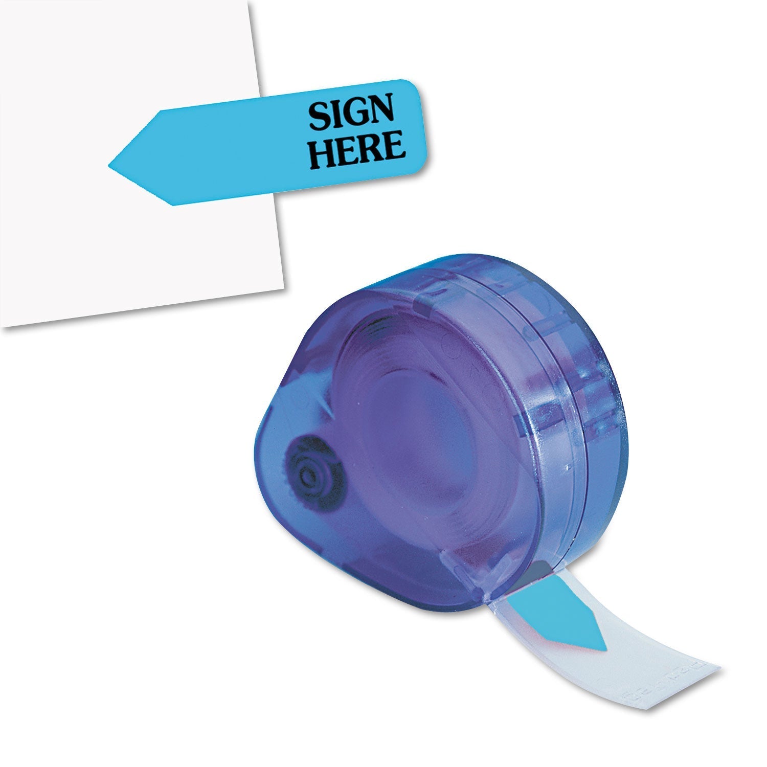 Redi-Tag® Arrow Message Page Flags In Dispenser, "sign Here", Blue, 120 Flags/dispenser