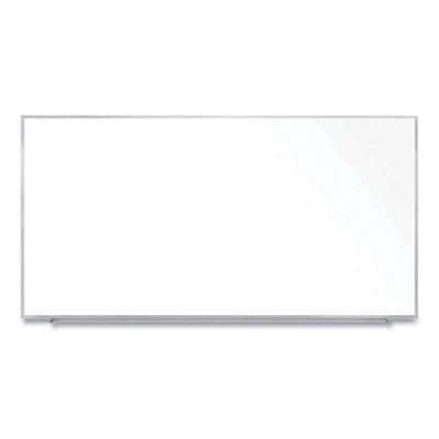 Ghent Magnetic Porcelain Whiteboard with Aluminum Frame, 120.59" x 60.47", White Surface, Satin Aluminum Frame