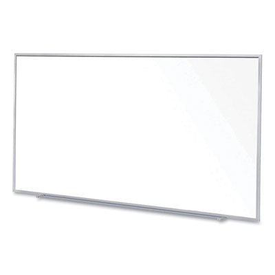 Ghent Magnetic Porcelain Whiteboard with Aluminum Frame, 120.59" x 60.47", White Surface, Satin Aluminum Frame