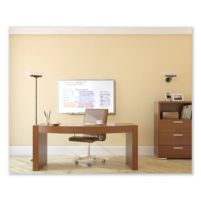 Ghent Non-Magnetic Whiteboard with Aluminum Frame, 60.63" x 36.44", White Surface, Satin Aluminum Frame