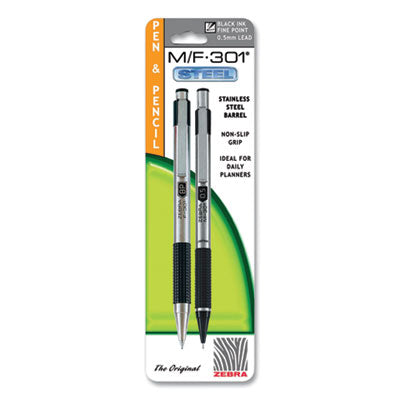 Zebra M/F 301 Pen & Pencil Set | Stainless Steel