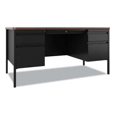 Teachers Pedestal Desk | Hirsh 60" Walnut/Black