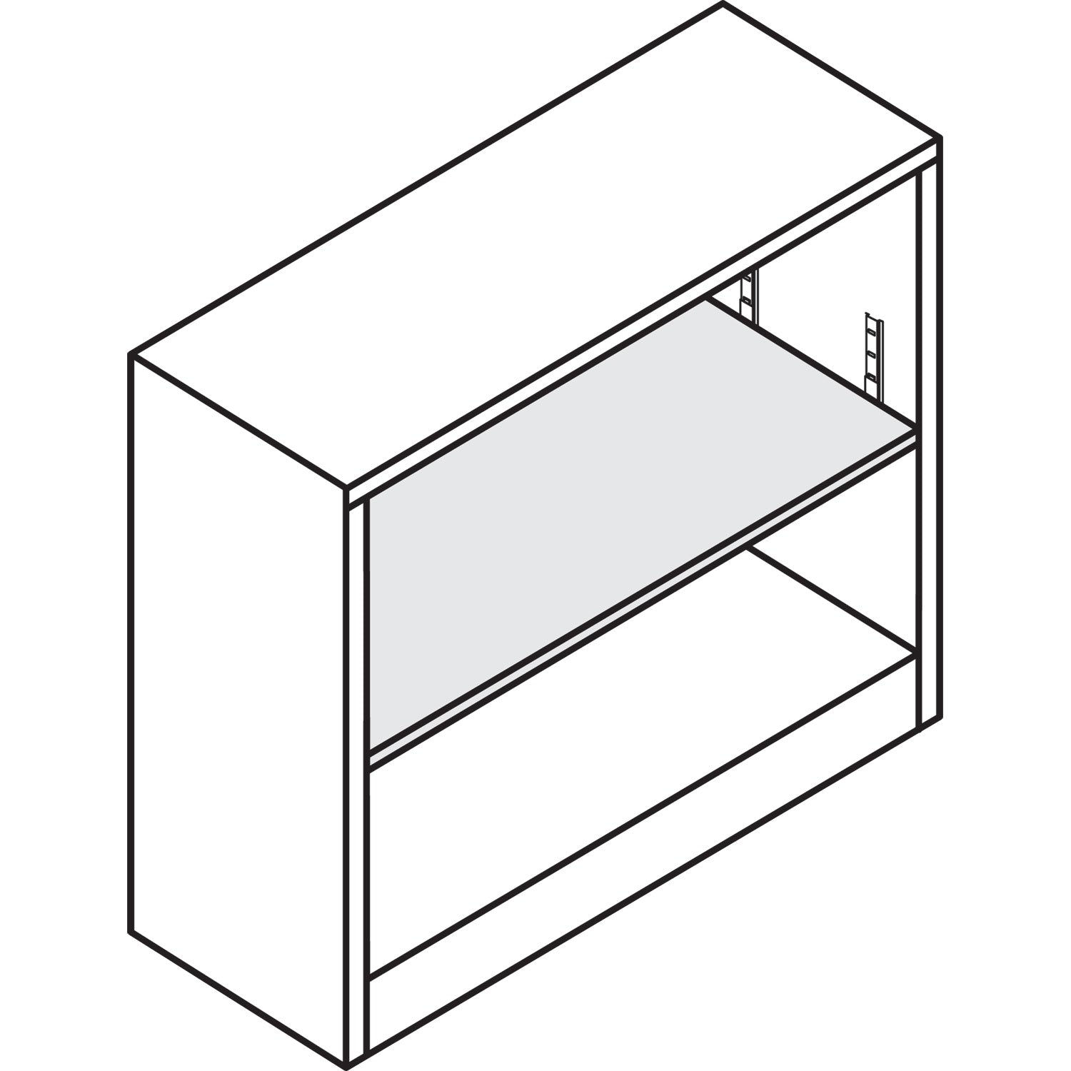 HON® Metal Bookcase, Two-Shelf, 34.5w x 12.63d x 29h, Black