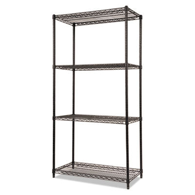 NSF Industrial Wire Shelving Kit | 4-Shelf, Blk