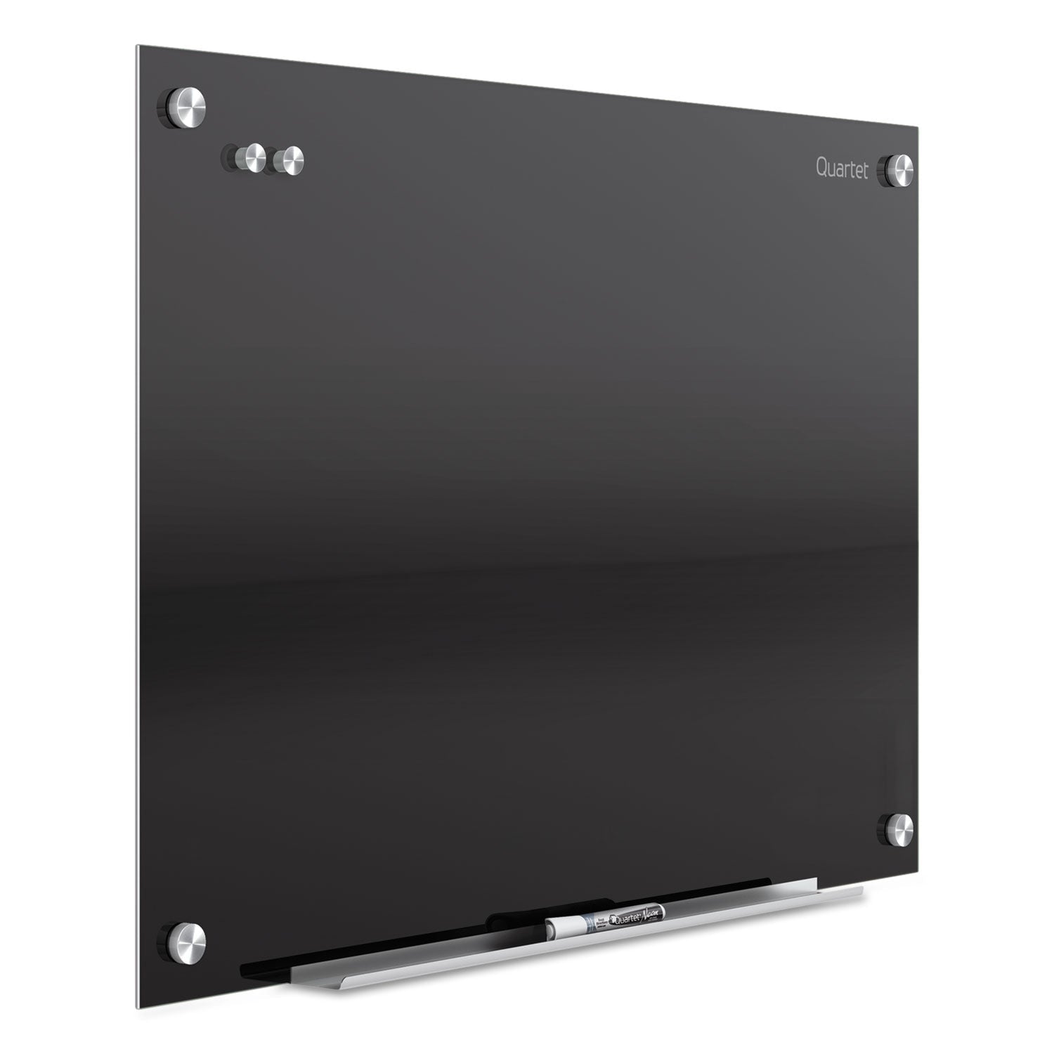 Quartet® Infinity Magnetic Glass Marker Board, 72" x 48", Black Surface
