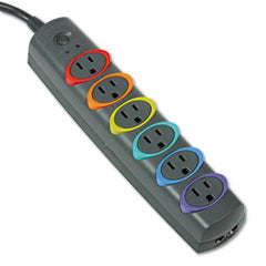 SmartSockets Color-Coded Surge Protector | 6 AC