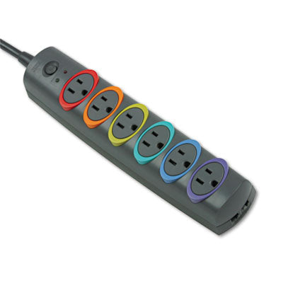 SmartSockets Color-Coded Surge Protector | 6 AC