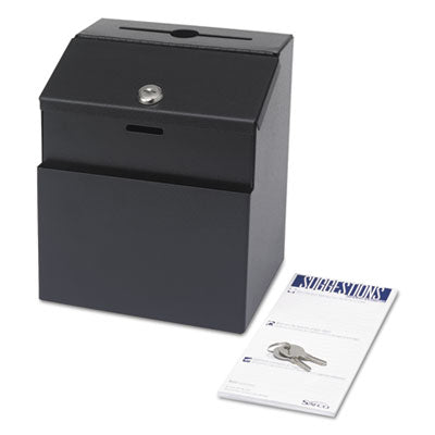 Steel Suggestion Box | Locking Top, Black