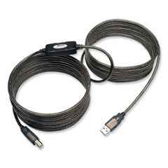 Tripp Lite by Eaton USB 2.0 Active Repeater Cable, A to B (M/M), 25 ft, Black