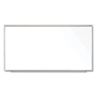Ghent Magnetic Porcelain Whiteboard with Aluminum Frame and Maprail, 120.59" x 60.47", White Surface, Satin Aluminum Frame