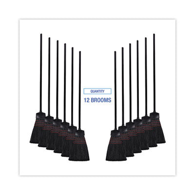 Boardwalk® Maid Broom, Plastic Bristles, 54" Overall Length, Dozen