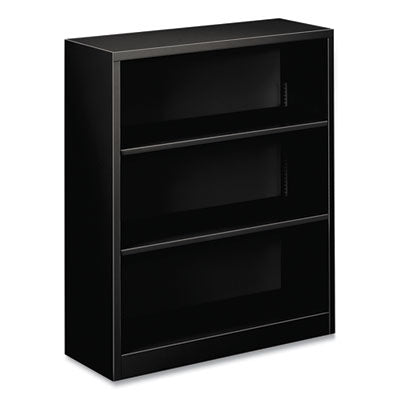 HON Metal Bookcase | 3-Shelf, 34.5w, Black