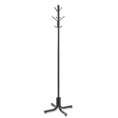 Safco Metal Costumer | 4-Hook Coat Rack | Black
