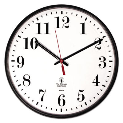 Quartz Slimline Clock | Chicago Lighthouse, Black